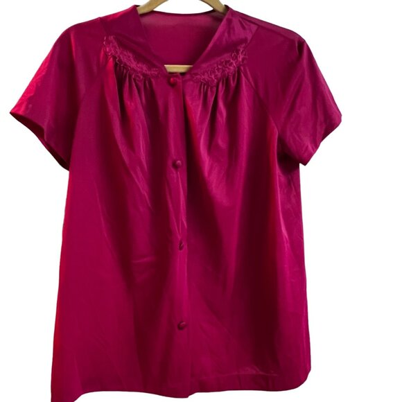 Vanity Fair Vintage Red Size 34 Pajama Top & Pants Set Satin Nylon - Picture 4 of 6